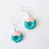 Cute Colorful Crystal Fresh Cake Donuts Drop Earrings
