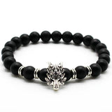 Cute Bear Brand Antique Silver Animal Wolf Head Bracelet