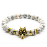 Cute Bear Brand Antique Silver Animal Wolf Head Bracelet