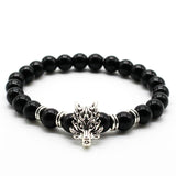 Cute Bear Brand Antique Silver Animal Wolf Head Bracelet