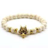 Cute Bear Brand Antique Silver Animal Wolf Head Bracelet