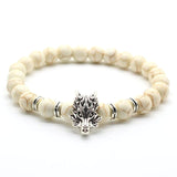 Cute Bear Brand Antique Silver Animal Wolf Head Bracelet
