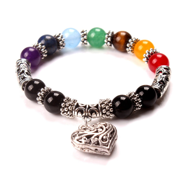 7 Chakra Bracelets Bangles Colors Mixed Healing Crystals Stone