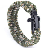 Stainless Steel Anchor Shackles Black Leather Bracelet