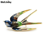 Wuli&Baby Classic Alloy Enamel Swallow Brooch