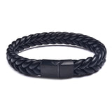 Braided Leather Bracelets Gold Stainless Steel Clasp