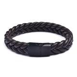 Braided Leather Bracelets Gold Stainless Steel Clasp