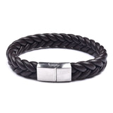 Braided Leather Bracelets Gold Stainless Steel Clasp