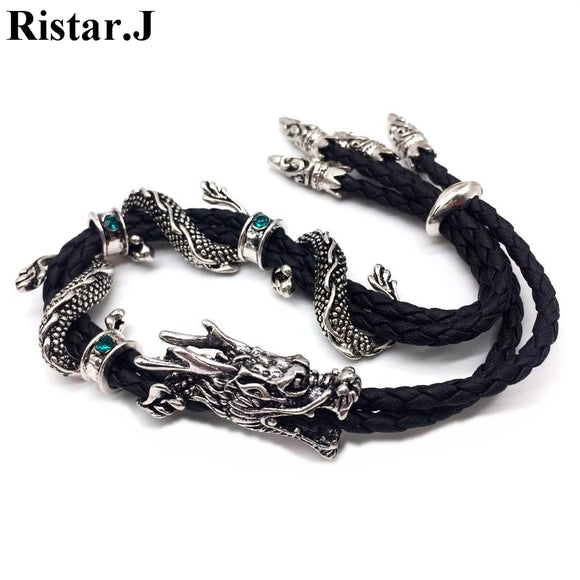 Classic Leather Rope Dragon Bracelet