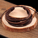 Wrap multilayer Leather Braided