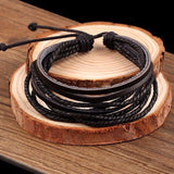 Wrap multilayer Leather Braided