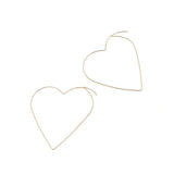 Love Big Heart Empty Earrings