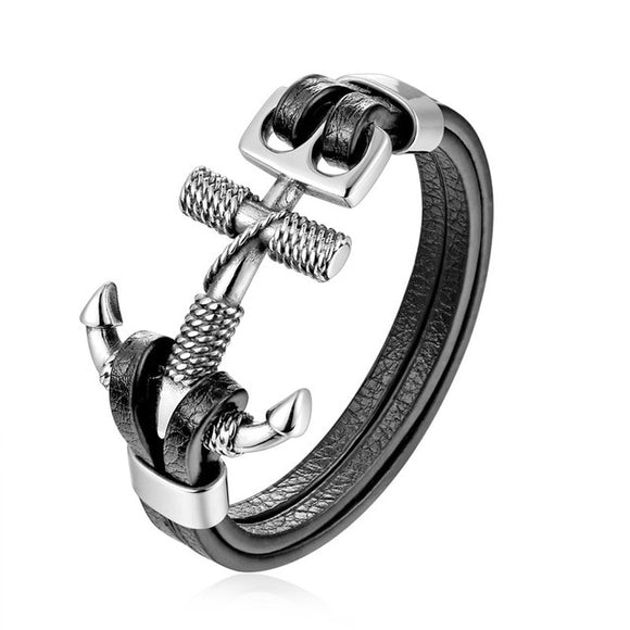Stainless Steel Bracelet Double Wolf Shackles