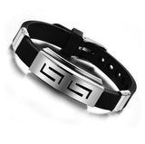 Black Punk Rubber Silicone Stainless Steel