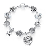 Luxury Brand Women Bracelet 925 Unique Silver Crystal Charm Bracelet