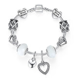 Luxury Brand Women Bracelet 925 Unique Silver Crystal Charm Bracelet