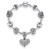 Luxury Brand Women Bracelet 925 Unique Silver Crystal Charm Bracelet