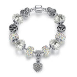 Luxury Brand Women Bracelet 925 Unique Silver Crystal Charm Bracelet
