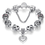 Luxury Brand Women Bracelet 925 Unique Silver Crystal Charm Bracelet