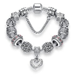 Luxury Brand Women Bracelet 925 Unique Silver Crystal Charm Bracelet