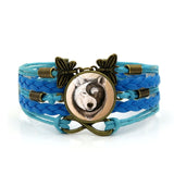 Ying Yang Wolf Photo Charm Bracelets