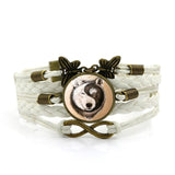 Ying Yang Wolf Photo Charm Bracelets
