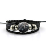 Game of Thrones House Stark Wolf Glass Cabochon Leather Bracelets Multi Layers