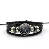 Game of Thrones House Stark Wolf Glass Cabochon Leather Bracelets Multi Layers