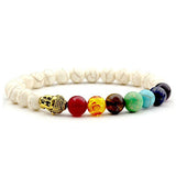 7 Chakra Bracelet Black Lava Healing Balance Beads
