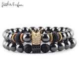 Natural stone Hematite lava Black Prayer Beads Golden - Copper
