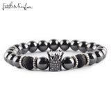 Natural stone Hematite lava Black Prayer Beads Golden - Copper