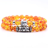 2pcs set  Black Lava Stone Prayer Beads Buddha