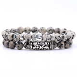 2pcs set  Black Lava Stone Prayer Beads Buddha
