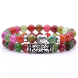 2pcs set  Black Lava Stone Prayer Beads Buddha