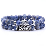 2pcs set  Black Lava Stone Prayer Beads Buddha