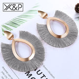Bohemian Big Tassel Drop Earrings