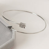 Punk Gold Chain Moon Leaf Crystal Geometry Open Bracelet
