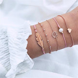 Bohemian Handmade Weave Heart Long Tassel Bracelet