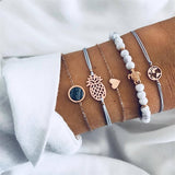 Bohemian Handmade Weave Heart Long Tassel Bracelet