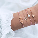 Bohemian Handmade Weave Heart Long Tassel Bracelet