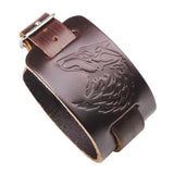 Wolf Pattern Printing Leather Bracelet