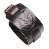 Wolf Pattern Printing Leather Bracelet
