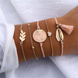 Bohemian Handmade Weave Heart Long Tassel Bracelet