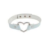 Meajoe Trendy Sexy Punk Gothic Leather Heart Studded Choker Necklace