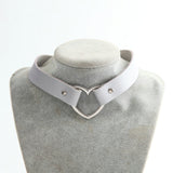 Meajoe Trendy Sexy Punk Gothic Leather Heart Studded Choker Necklace