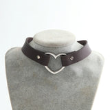 Meajoe Trendy Sexy Punk Gothic Leather Heart Studded Choker Necklace